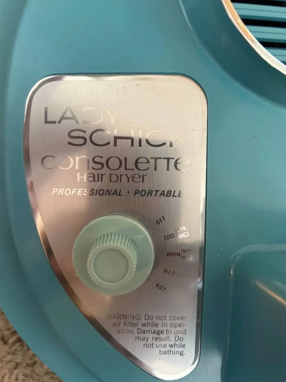 Vintage Lady Schick Consolette Hair Dryer Model 307 in original box 1964